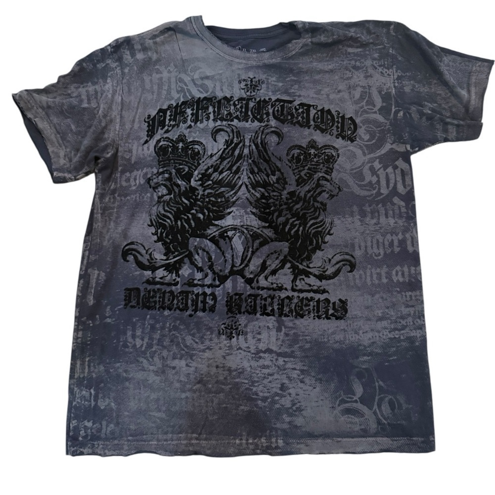 Men’s Afflication gray/black t shirt with graphics Size Large